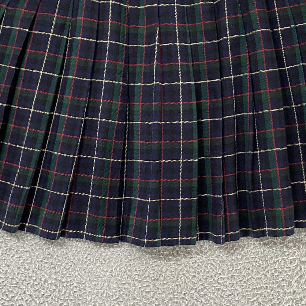 Talbots Vintage Skirt Womens 12 Plaid Wool Pleated Knee Length Made In USA 90s - Picture 9 of 13